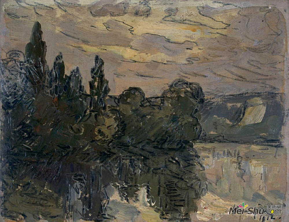 马克西姆·莫弗拉(Maxime Maufra)高清作品《塞纳河傍晚黄昏》