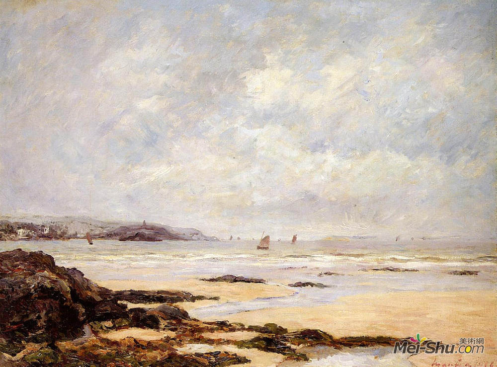 马克西姆·莫弗拉(Maxime Maufra)高清作品《Low Tide at Douarnenez》