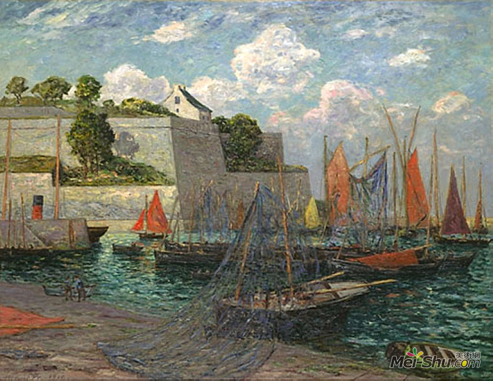 马克西姆·莫弗拉(Maxime Maufra)高清作品《Port castle of Belle-Ile》