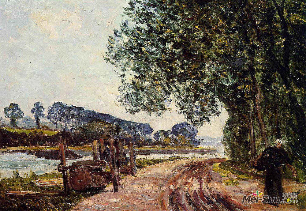 马克西姆·莫弗拉(Maxime Maufra)高清作品《河上的河岸》