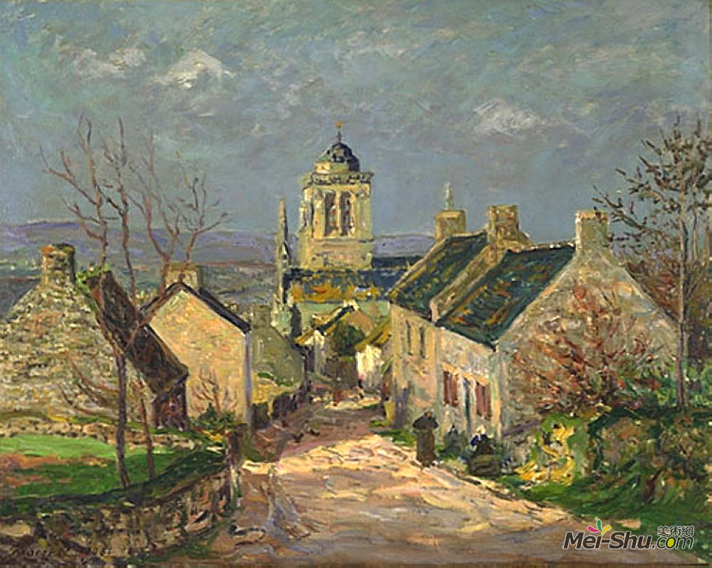 马克西姆·莫弗拉(Maxime Maufra)高清作品《洛克罗南的下降街道》