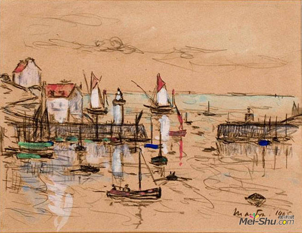 马克西姆·莫弗拉(Maxime Maufra)高清作品《沙桑港入口》