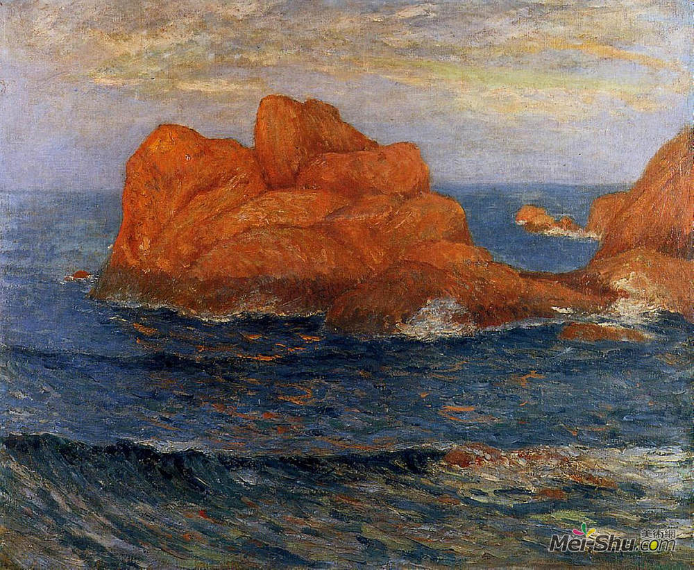 马克西姆·莫弗拉(Maxime Maufra)高清作品《贝尔的红色岩石》