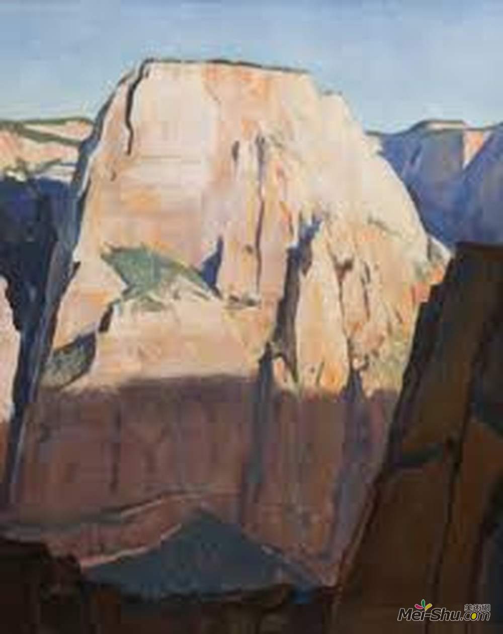 梅纳德·迪克森(Maynard Dixon)高清作品《白色大宝座，锡安峡谷，犹他州》