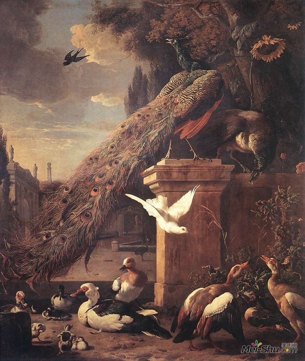 梅尔希奥·洪德库特尔(Melchior d'Hondecoeter)高清作品《孔雀鸭》
