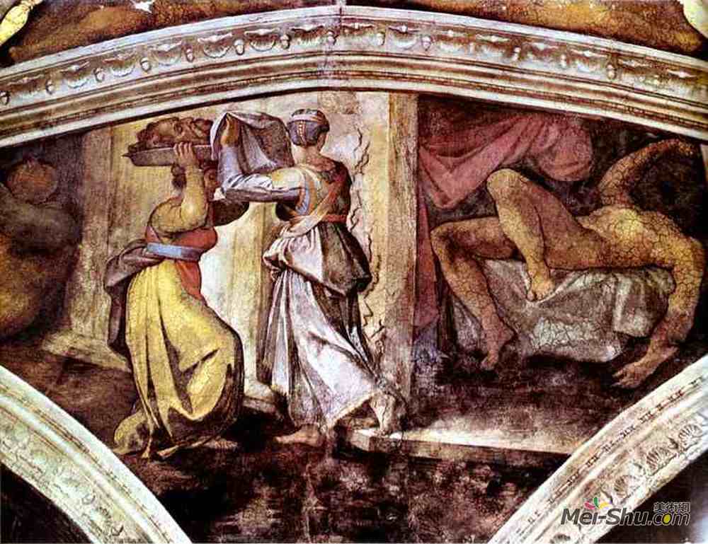 米开朗基罗(Michelangelo)高清作品《Sistine Chapel Ceiling: Judith Carrying the Head of Holofern》