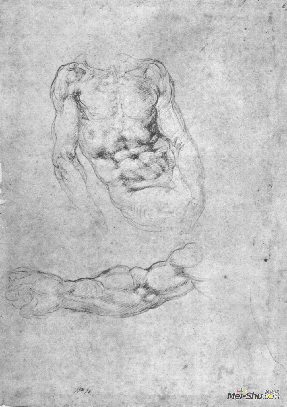 米开朗基罗(Michelangelo)高清作品《Studies for "Pieta" or "The Last》