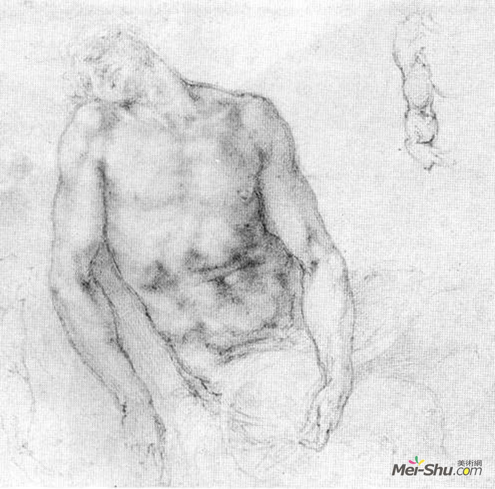 米开朗基罗(Michelangelo)高清作品《Study to "Pieta"》