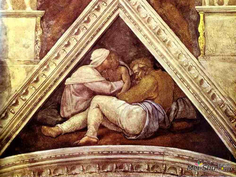 米开朗基罗(Michelangelo)高清作品《基督的祖先：若西亚斯》