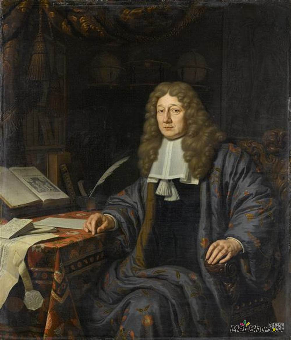 米希尔·凡·穆谢尔(Michiel van Musscher)高清作品《约翰内斯·哈德，阿姆斯特丹市长和数学家》