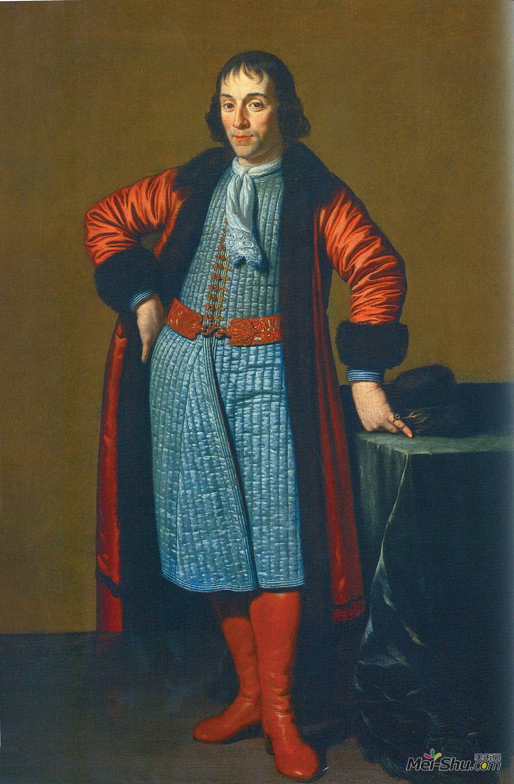 米希尔·凡·穆谢尔(Michiel van Musscher)高清作品《Portrait of Aleksandr Danilovich Menshikov》