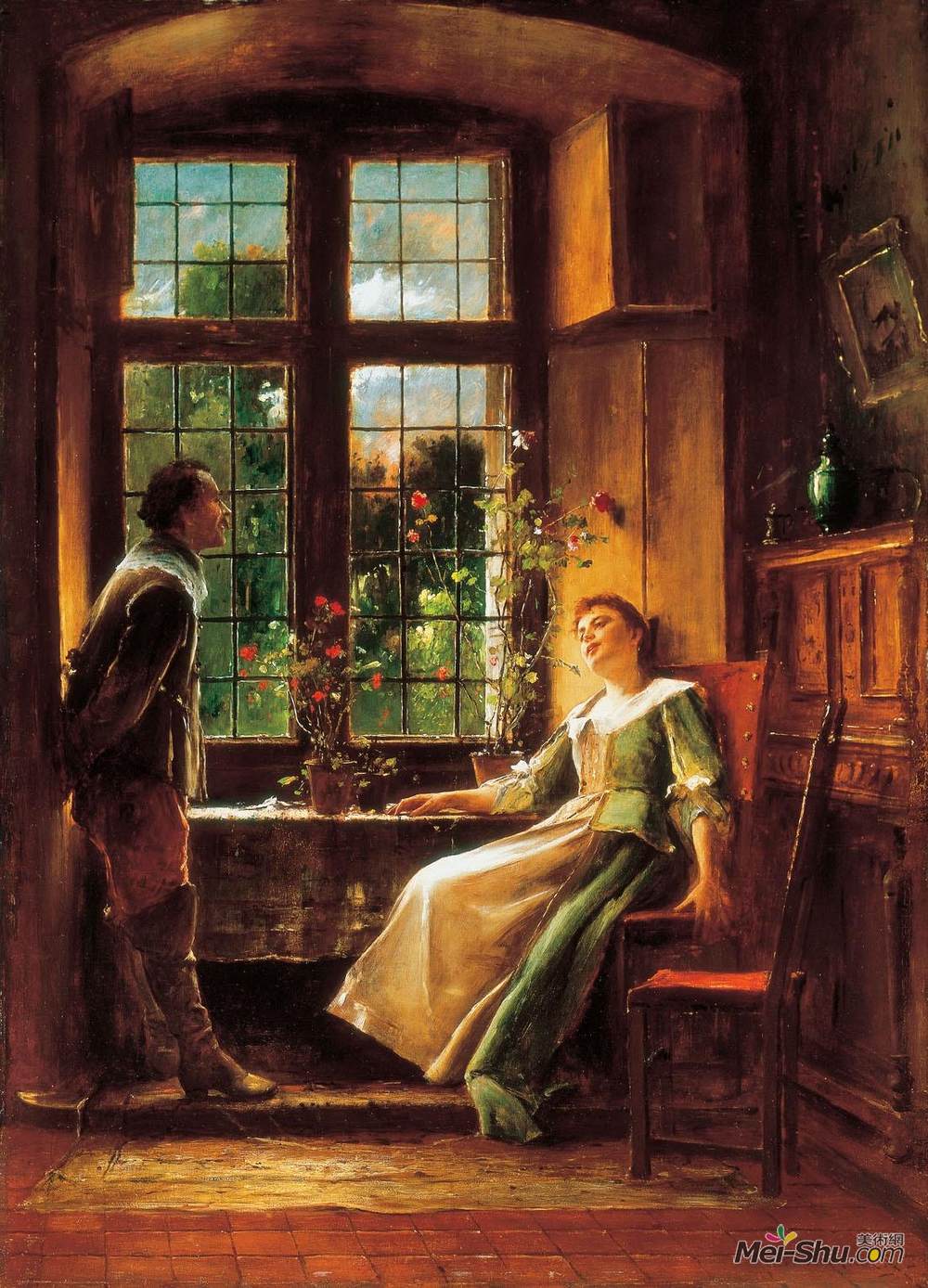 米哈伊·冯·穆卡西斯(Mihaly Munkacsy)高清作品《会话》