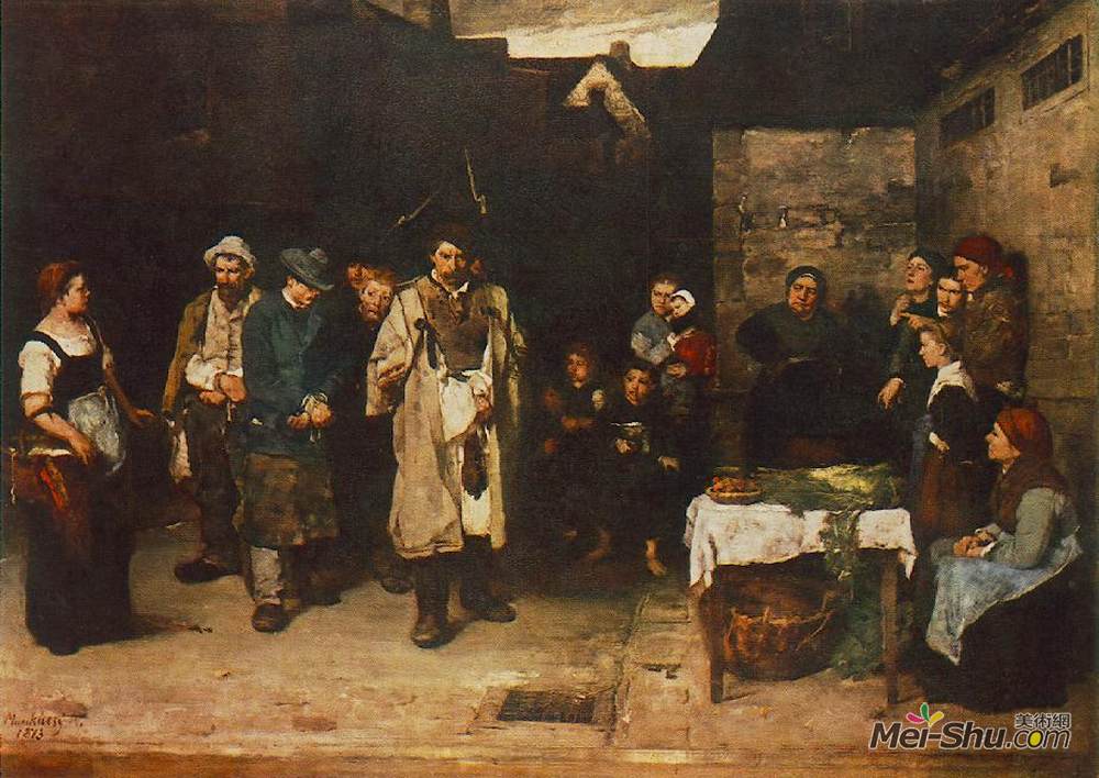 米哈伊·冯·穆卡西斯(Mihaly Munkacsy)高清作品《夜间漂泊者》