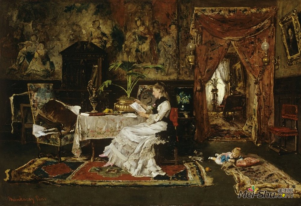 米哈伊·冯·穆卡西斯(Mihaly Munkacsy)高清作品《巴黎内部》