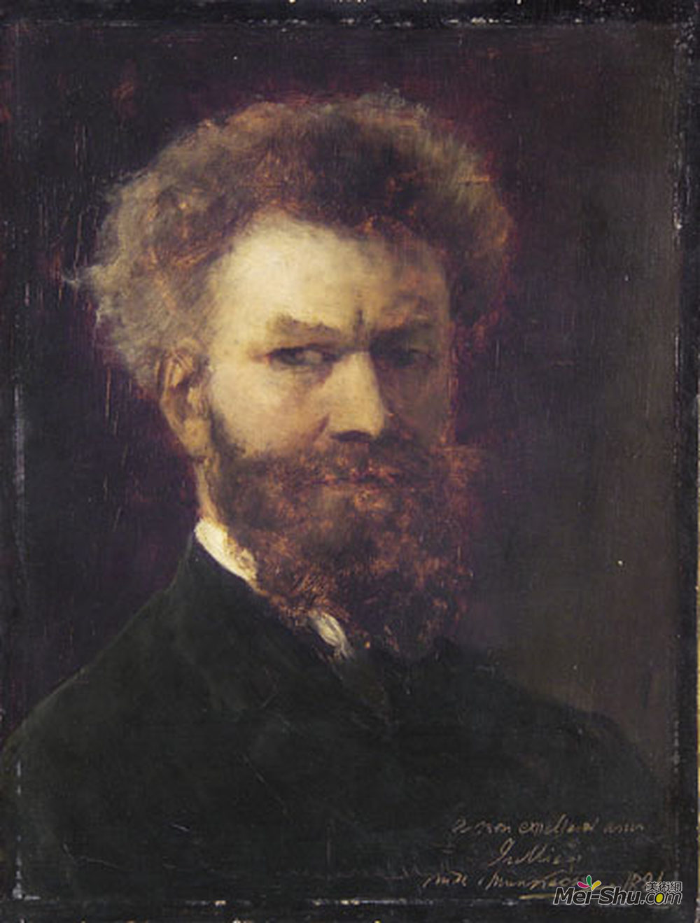 米哈伊·冯·穆卡西斯(Mihaly Munkacsy)高清作品《自画像二》
