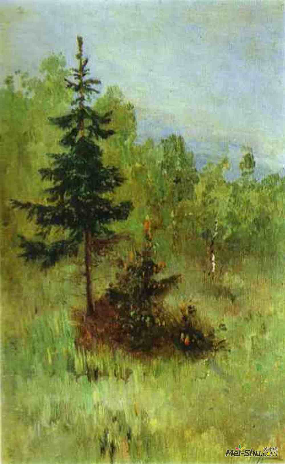 米哈伊尔·涅斯捷罗夫(Mikhail Nesterov)高清作品《枞树》