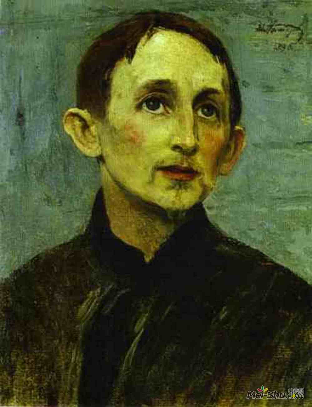 米哈伊尔·涅斯捷罗夫(Mikhail Nesterov)高清作品《Portrait of Apollinary Vasnetsov》