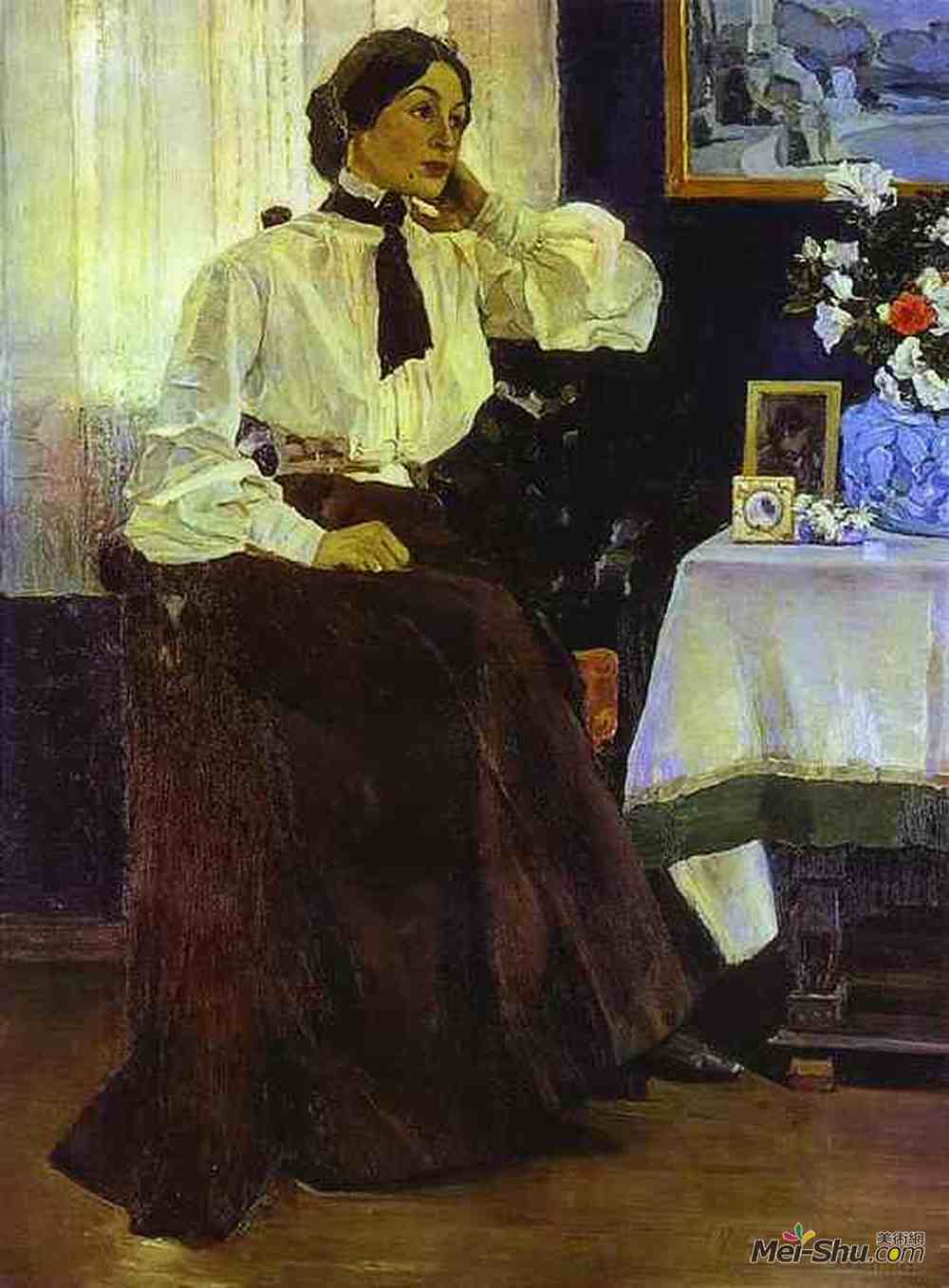 米哈伊尔·涅斯捷罗夫(Mikhail Nesterov)高清作品《埃卡特里纳涅斯特罗娃肖像》