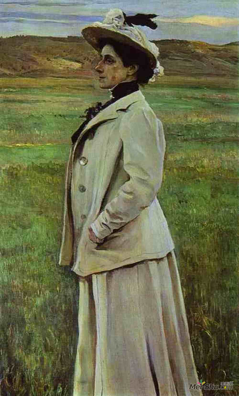 米哈伊尔·涅斯捷罗夫(Mikhail Nesterov)高清作品《Portrait of Natalia Yashvil》
