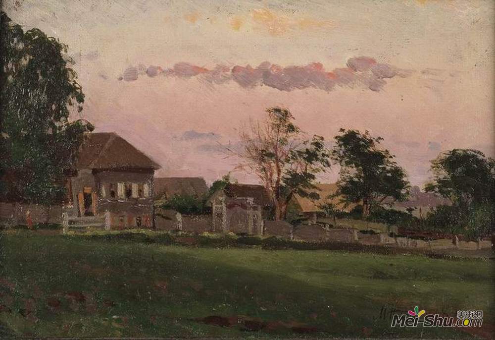 米哈伊尔·涅斯捷罗夫(Mikhail Nesterov)高清作品《乌法的小房子》