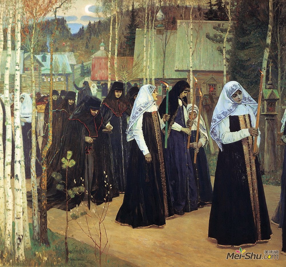 米哈伊尔·涅斯捷罗夫(Mikhail Nesterov)高清作品《揭开面纱》