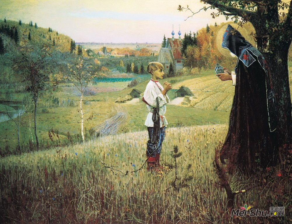 米哈伊尔·涅斯捷罗夫(Mikhail Nesterov)高清作品《年轻巴塞洛缪的愿景》