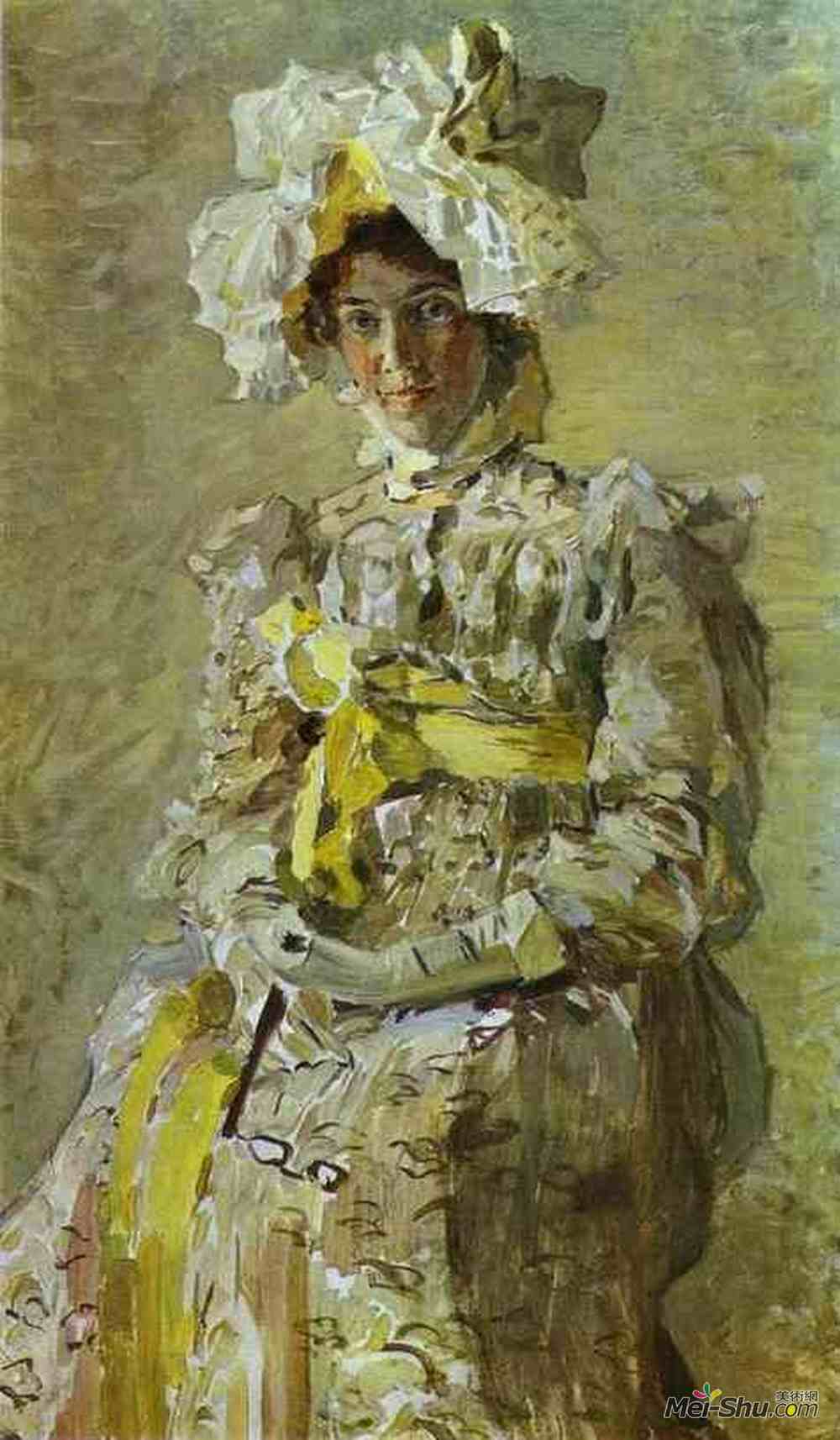 米哈伊尔·弗贝鲁尔(Mikhail Vrubel)高清作品《Portrait of Nadezhda Zabela-Vrubel, the Artist's Wif》