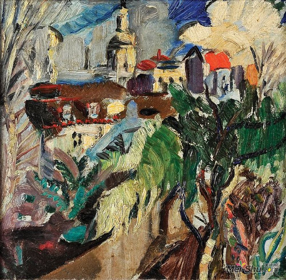 米利波索兹(Mily Possoz)高清作品《Vista de Lisboa - Jardim da Estrela (signed Possoz but attri》