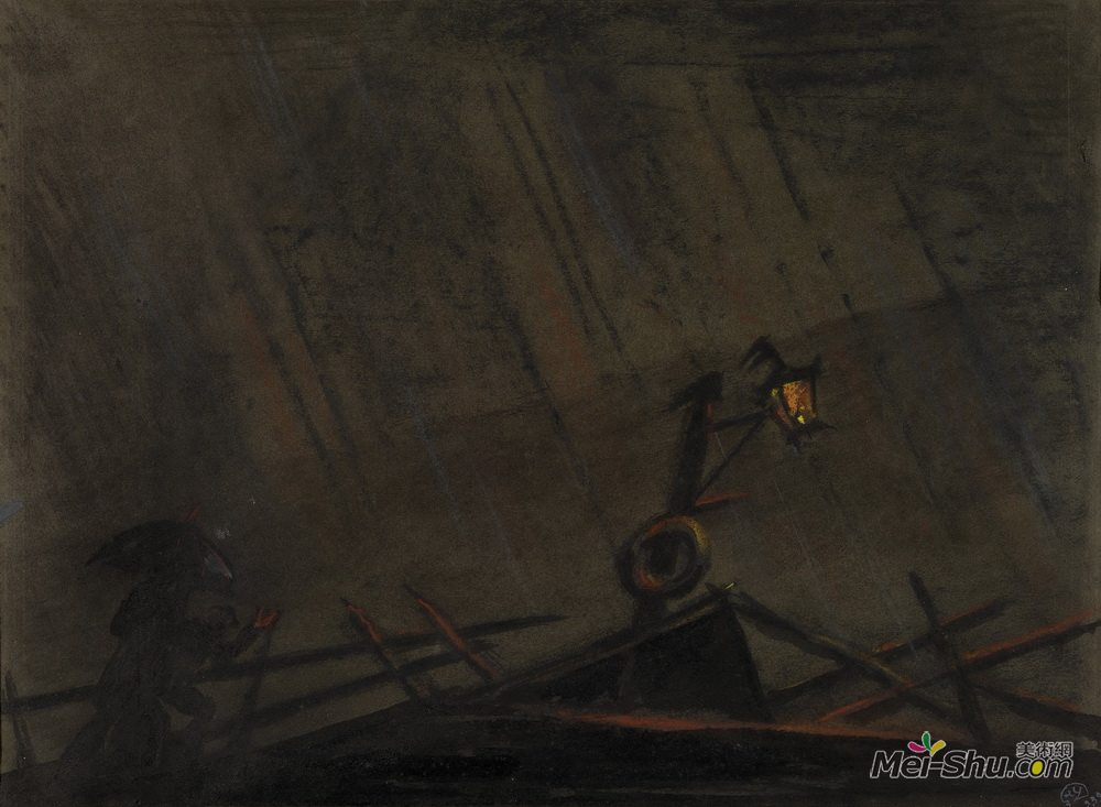 莫斯塔拉夫·多布尔日茨基(Mstislav Dobuzhinsky)高清作品《Illustration for Dostoevsky's "The Possesse》