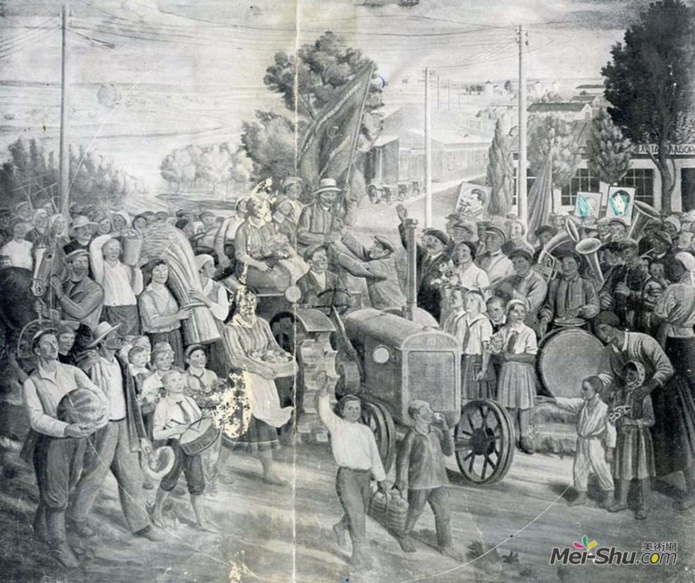 米哈伊罗博伊丘克(Mykhailo Boychuk)高清作品《哈尔科夫切尔诺佐瓦夫茨基剧院壁画》
