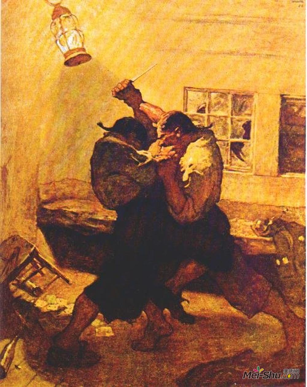 纽威·康瓦斯·魏斯(N.C. Wyeth)高清作品《海盗之间的刀锋之战》