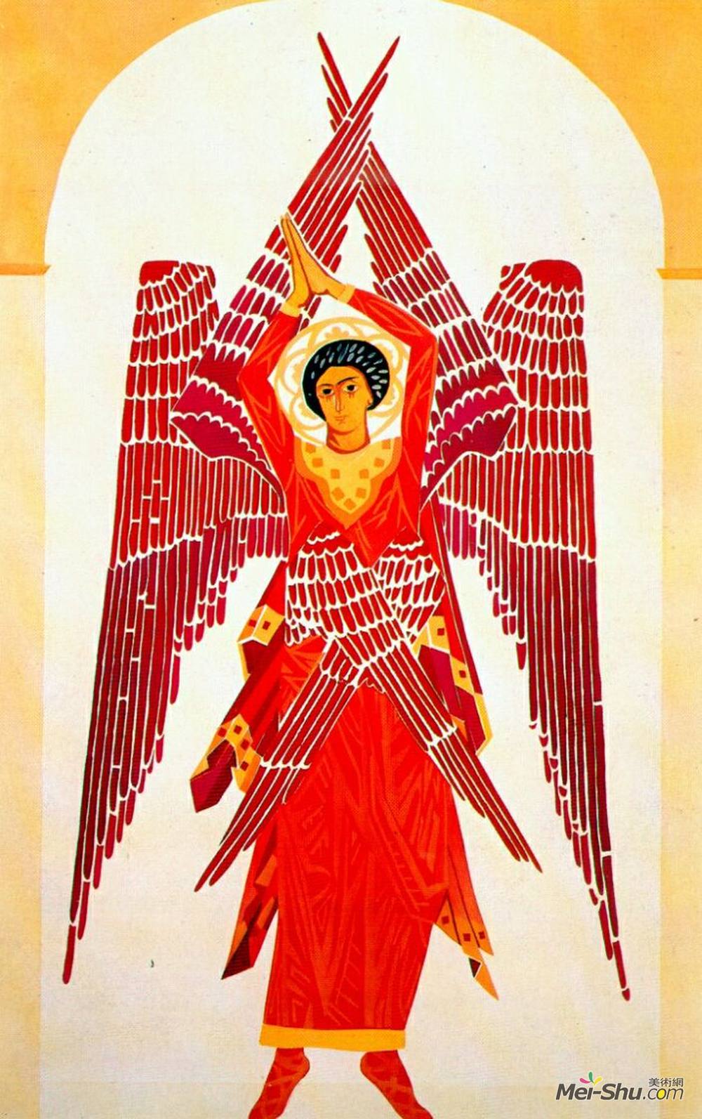 冈察洛娃(Natalia Goncharova)高清作品《六翼天使》