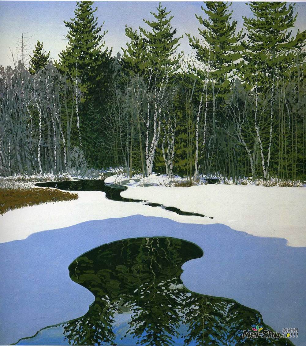 尼尔·韦利弗(Neil Welliver)高清作品《池塘隘口》