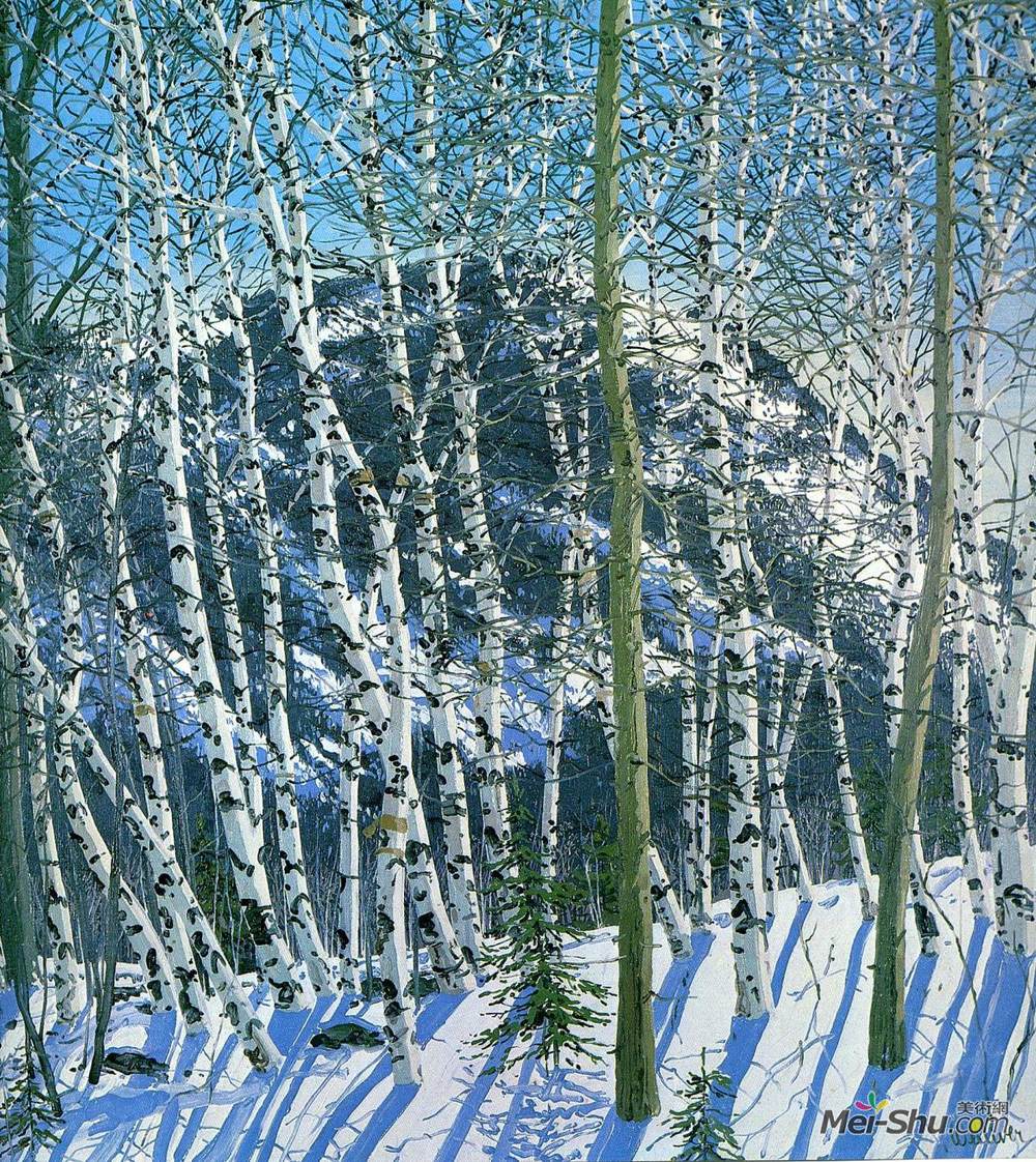 尼尔·韦利弗(Neil Welliver)高清作品《桦树》