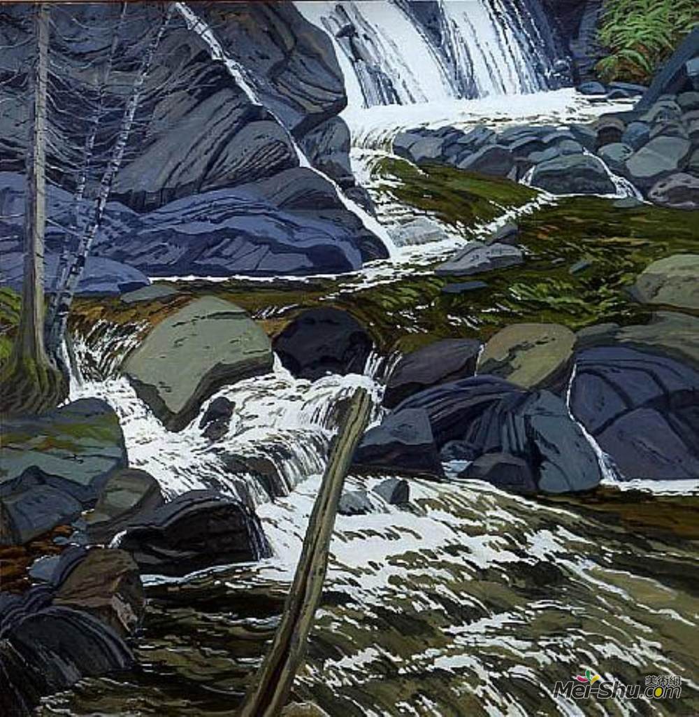 尼尔·韦利弗(Neil Welliver)高清作品《瀑布基地》