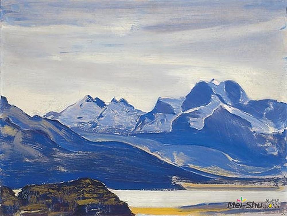 尼古拉斯·罗瑞奇(Nicholas Roerich)高清作品《阿尔卑斯山（研究）》