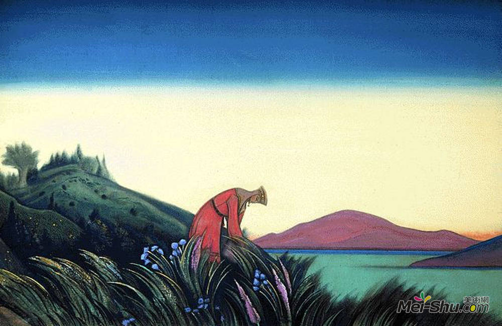 尼古拉斯·罗瑞奇(Nicholas Roerich)高清作品《Beneficial herbs (Vasilisa the Wise)》