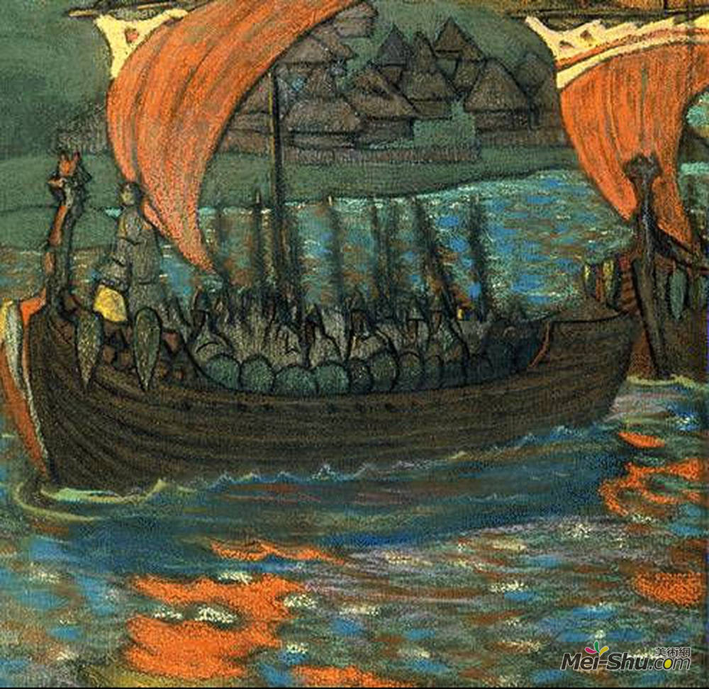尼古拉斯·罗瑞奇(Nicholas Roerich)高清作品《小船》