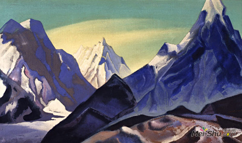 尼古拉斯·罗瑞奇(Nicholas Roerich)高清作品《喜马拉雅山脉中部》