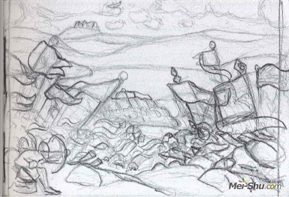 尼古拉斯·罗瑞奇(Nicholas Roerich)高清作品《克尔热涅茨附近的战斗》