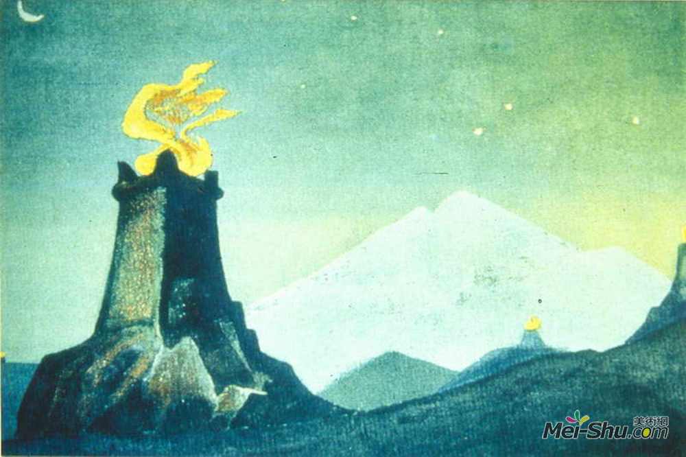 尼古拉斯·罗瑞奇(Nicholas Roerich)高清作品《帖木儿之花（胜利之光）》