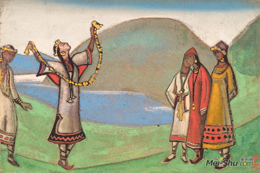 尼古拉斯·罗瑞奇(Nicholas Roerich)高清作品《女孩》