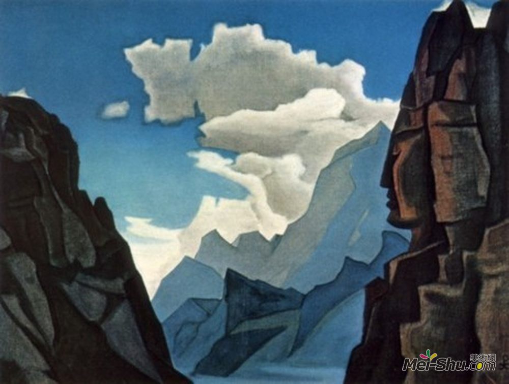 尼古拉斯·罗瑞奇(Nicholas Roerich)高清作品《喜马拉雅山的伟大精神》