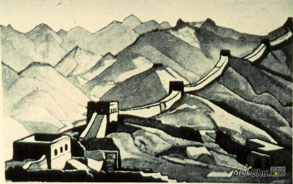 尼古拉斯·罗瑞奇(Nicholas Roerich)高清作品《中国长城》