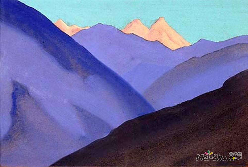 尼古拉斯·罗瑞奇(Nicholas Roerich)高清作品《喜马拉雅山脉》