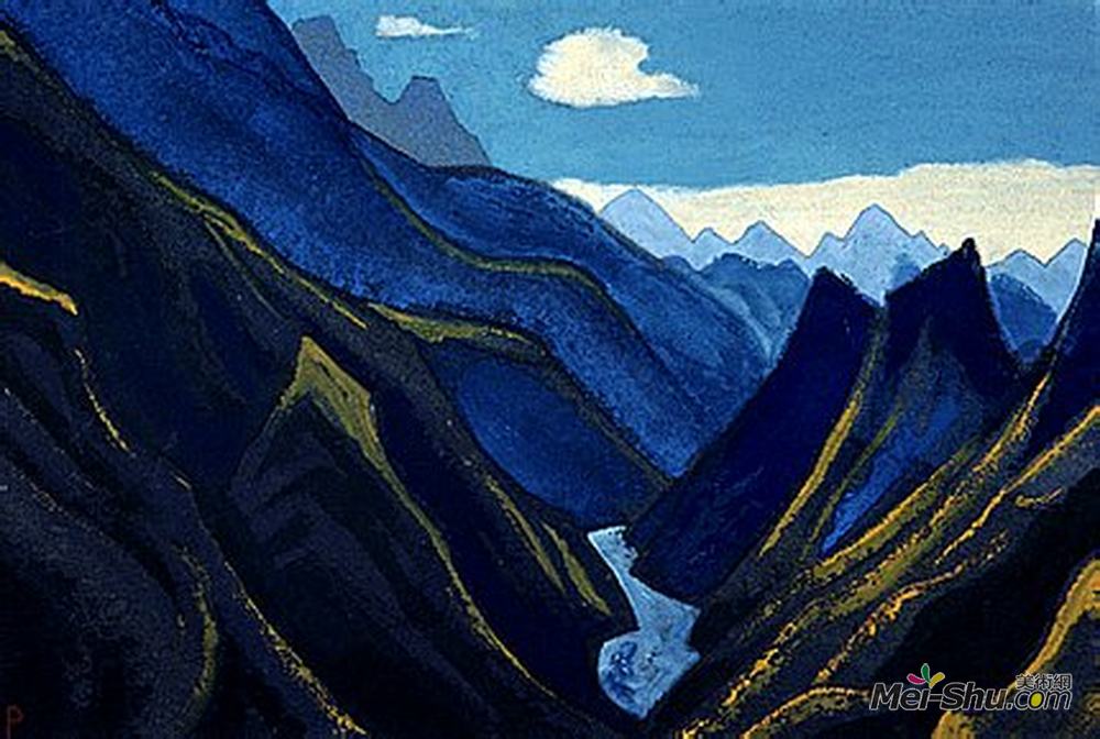 尼古拉斯·罗瑞奇(Nicholas Roerich)高清作品《喜马拉雅山脉》