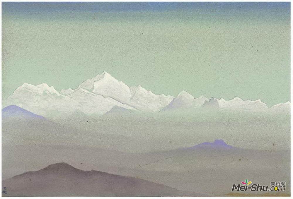 尼古拉斯·罗瑞奇(Nicholas Roerich)高清作品《喜马拉雅山脉》