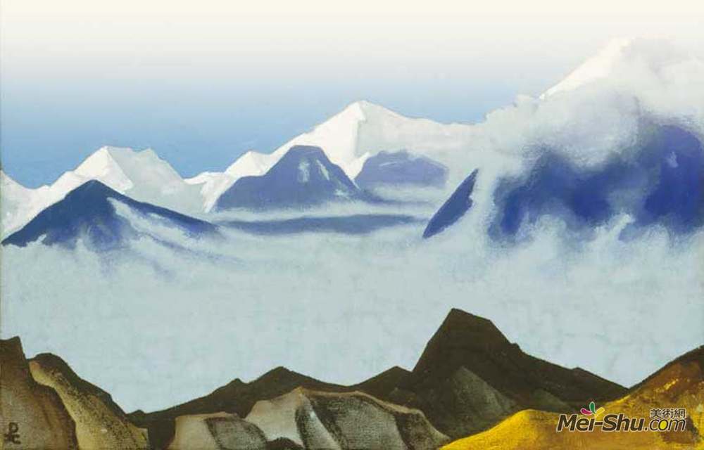 尼古拉斯·罗瑞奇(Nicholas Roerich)高清作品《Himalayas. Ridge Kanchendganga.》