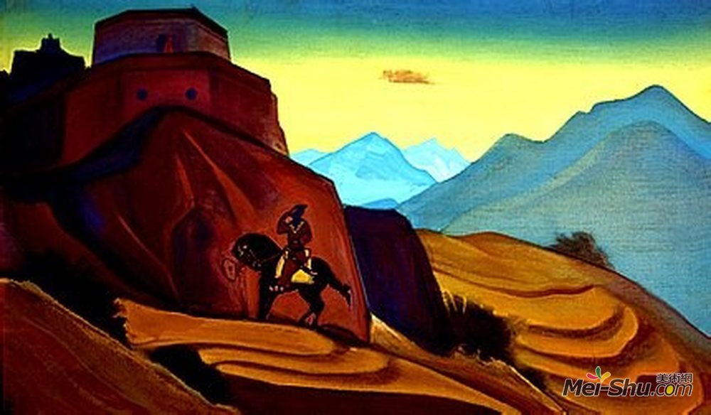 尼古拉斯·罗瑞奇(Nicholas Roerich)高清作品《Hystaspes. Shahnameh.》