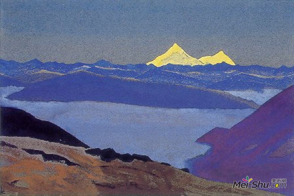 尼古拉斯·罗瑞奇(Nicholas Roerich)高清作品《Jelep La, Tibetan Frontier》